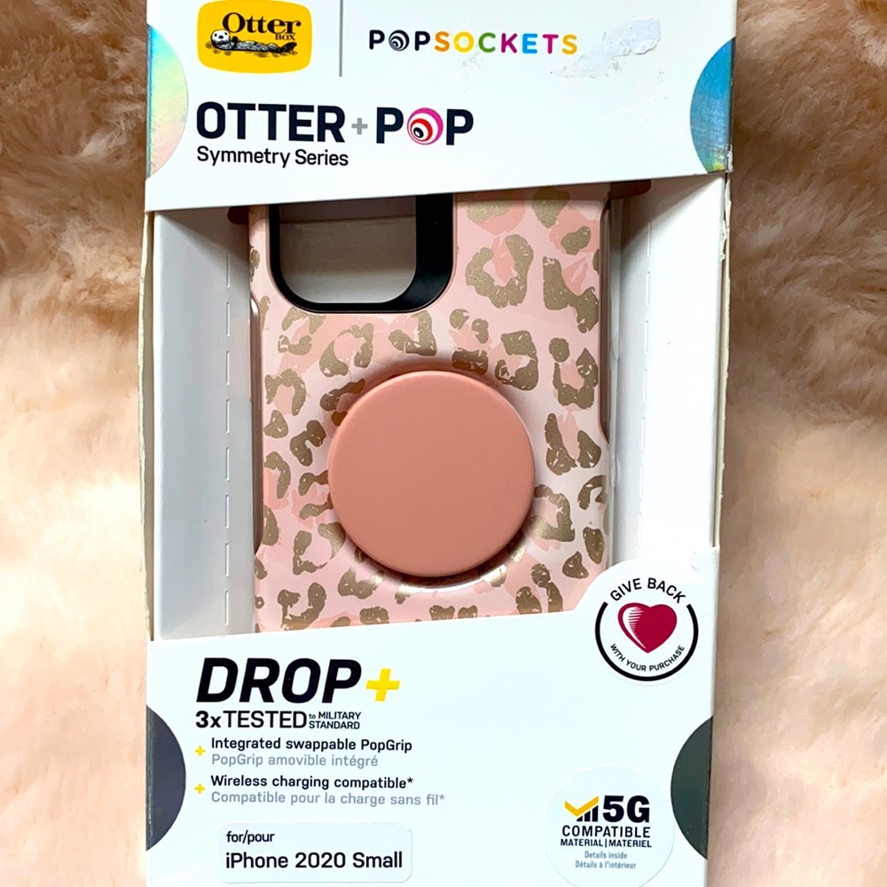 Otterbox + Popsocket cheetah print case